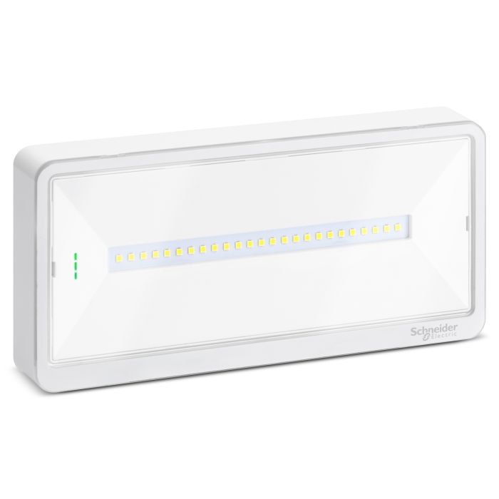 Emergency luminaire, Exiway Light, Standard, selectable duration, 500lm, IP65, white main product photo