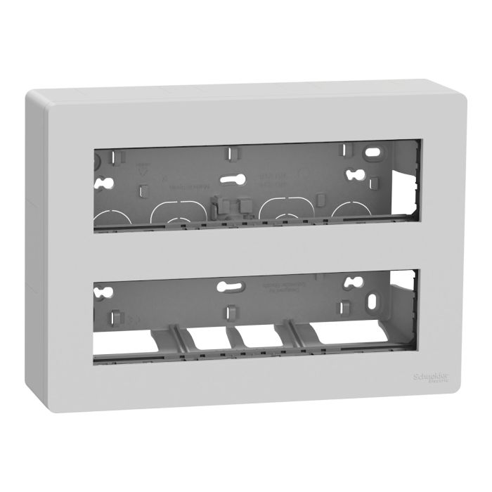 Workstation, New Unica, Surface, 2x8 modules, horizontal, antibacterial, aluminium main product photo