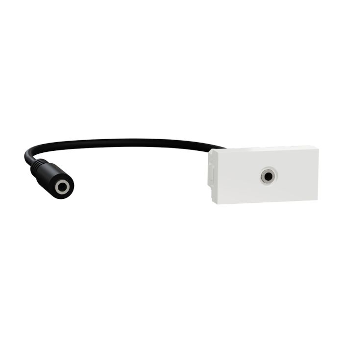 Audio socket, New Unica, mini jack 3.5mm connector, 1 module, white main product photo