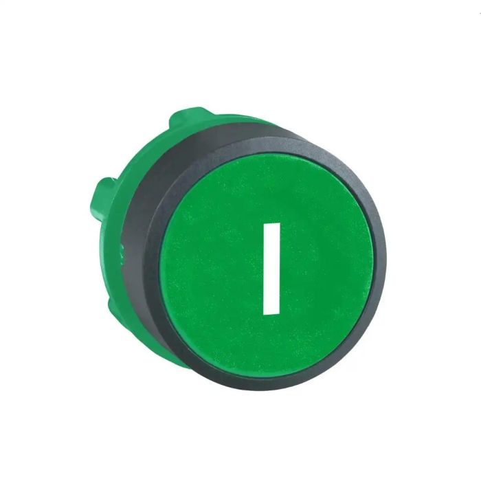 Schneider Electric Head for non illuminated push button, Harmony XB5, plastic, flush, green, 22mm, spring return, marked I main product photo