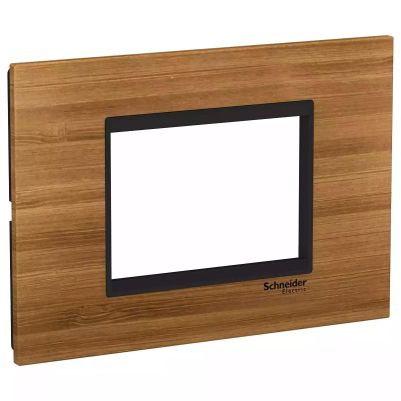 Easy Styl, cover frame, 3 modules, brown wood