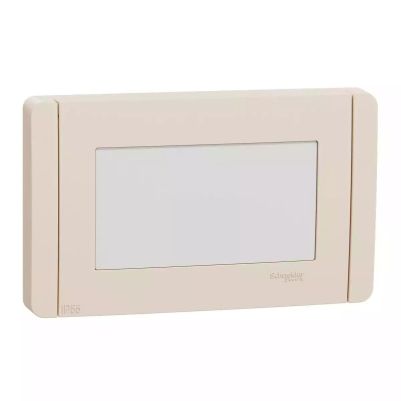 Cover frame, New Unica, 1 gang, 4 modules, IP55, beige