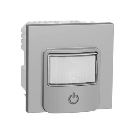 New Unica - Motion sensor with push button integrated and relay - aluminium