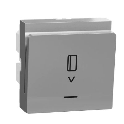 Card switch, New Unica, 1-pole 1-way, electronic, 8A, 2 modules, screw terminals, painted, IP4X, aluminium