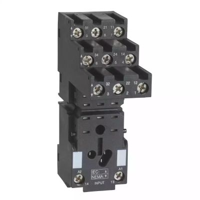 Socket, separate contact, 10 A, relay type RXM3, screw connector, 250 V AC