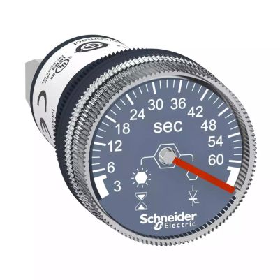 Panel mounted timer monofunction, plastic, Ø22, time delay 3...60 s, 100…240 V AC/DC