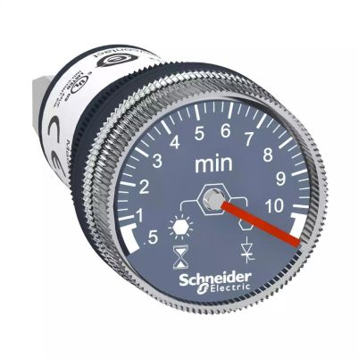 Panel mounted timer monofunction, plastic, Ø22, time delay 0.5...10 min, 100…240 V AC/DC
