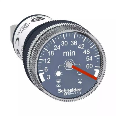 Panel mounted timer monofunction, plastic, Ø22, time delay 3...60 min, 100…240 V AC/DC