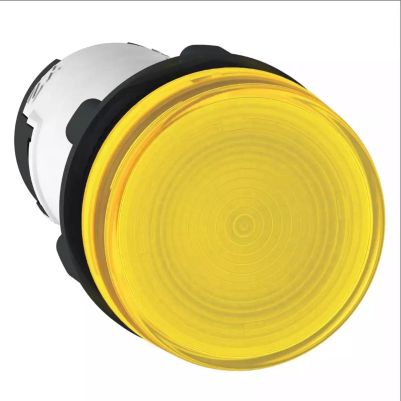 Monolithic pilot light, plastic, yellow, Ø22, plain lens for BA9s bulb, <= 250 V