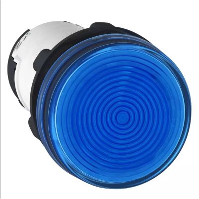 Monolithic pilot light, plastic, blue, Ø22, plain lens for BA9s bulb, <= 250 V