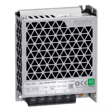 single phase power supply, 100...240V input, 24V DC output, 53W, 2,2A