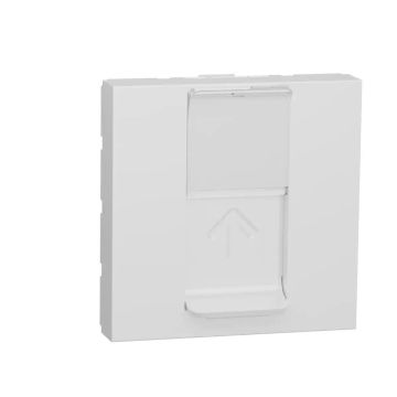 New Unica - 1 x RJ45 socket - 2 m - Cat. 6 - UTP - straight - shutter - white