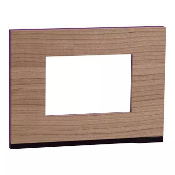 Cover frame, New Unica, 1 gang, 3 modules, oak and black
