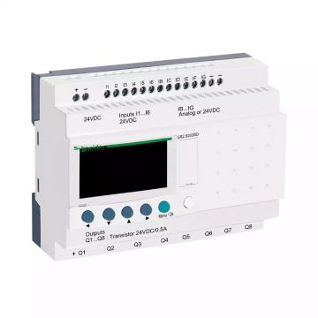 compact smart relay Zelio Logic - 20 I O - 24 V DC - clock - display