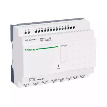 compact smart relay Zelio Logic - 20 I O - 100..240 V AC - clock - no display