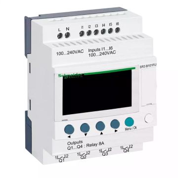 modular smart relay Zelio Logic - 10 I O - 100..240 V AC - clock - display