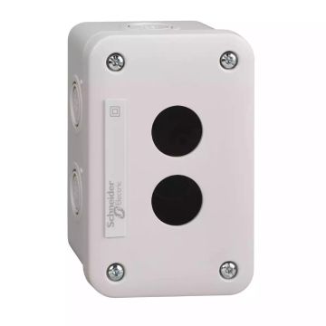 Empty control station, plastic, light grey, 2 cut-outs, for XB7