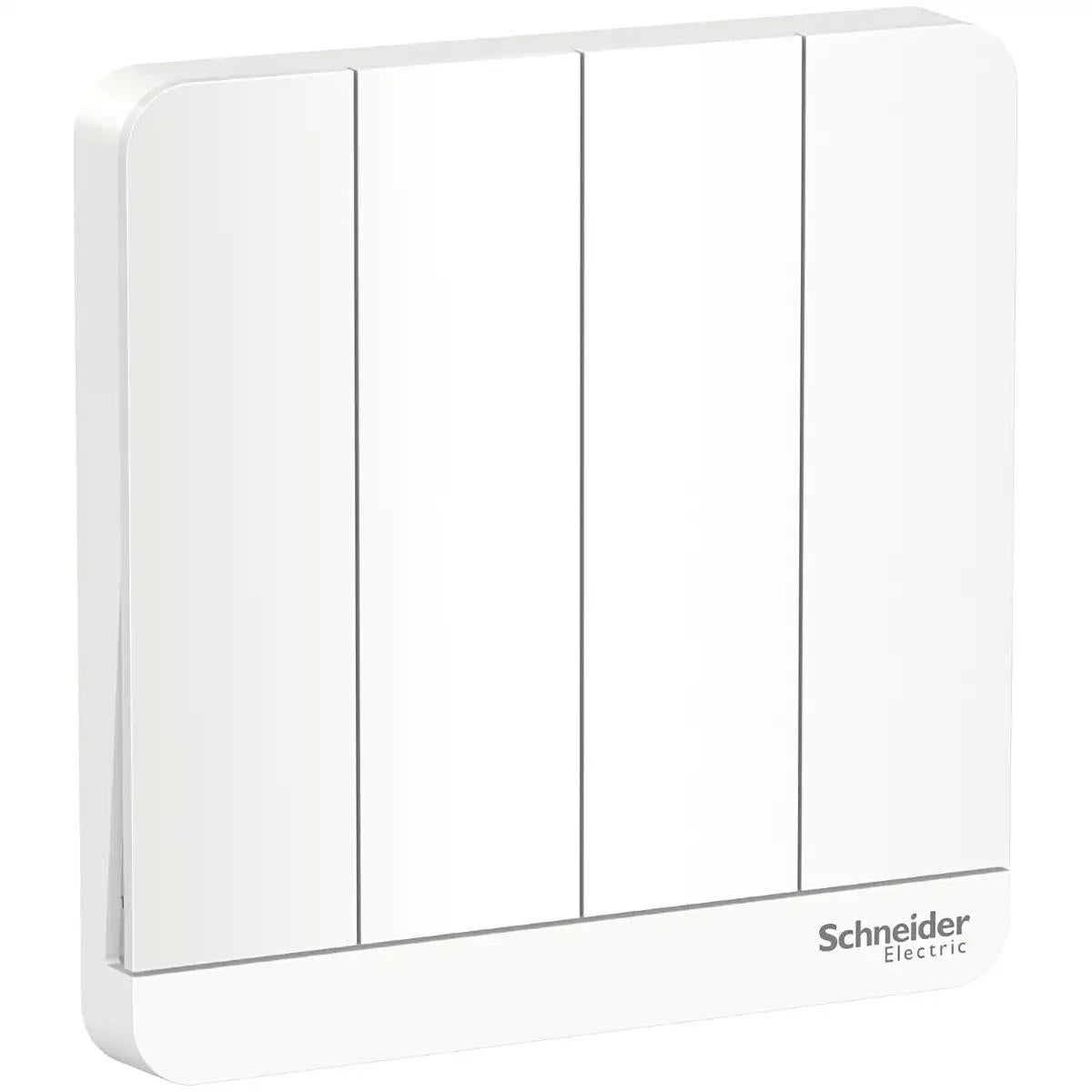Schneider Electric 4 Switch, AvatarOn, 1-pole 1-way, brass terminal, IP20, white
