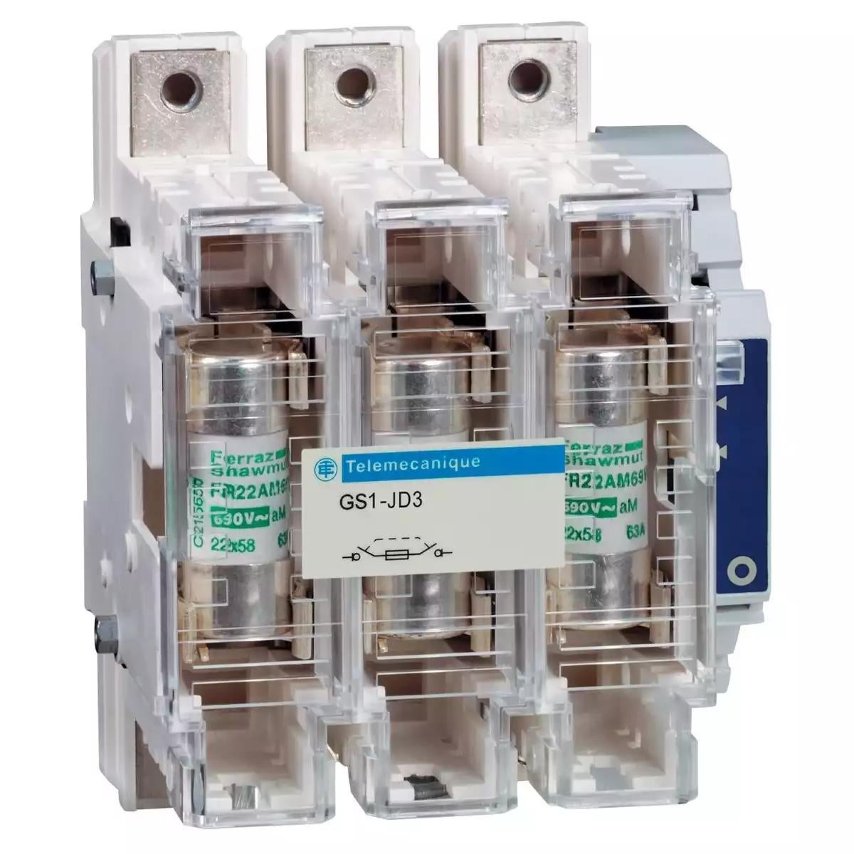 TeSys GS - switch-disconnector fuse - 3 P - 100 A - NFC 22 x 58 mm