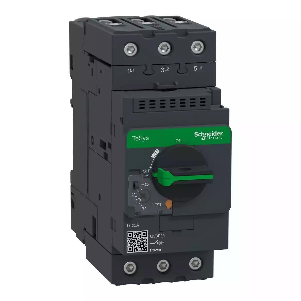 Motor circuit breaker, TeSys GV3, 3P, 17-25 A, thermal magnetic, EverLink terminals