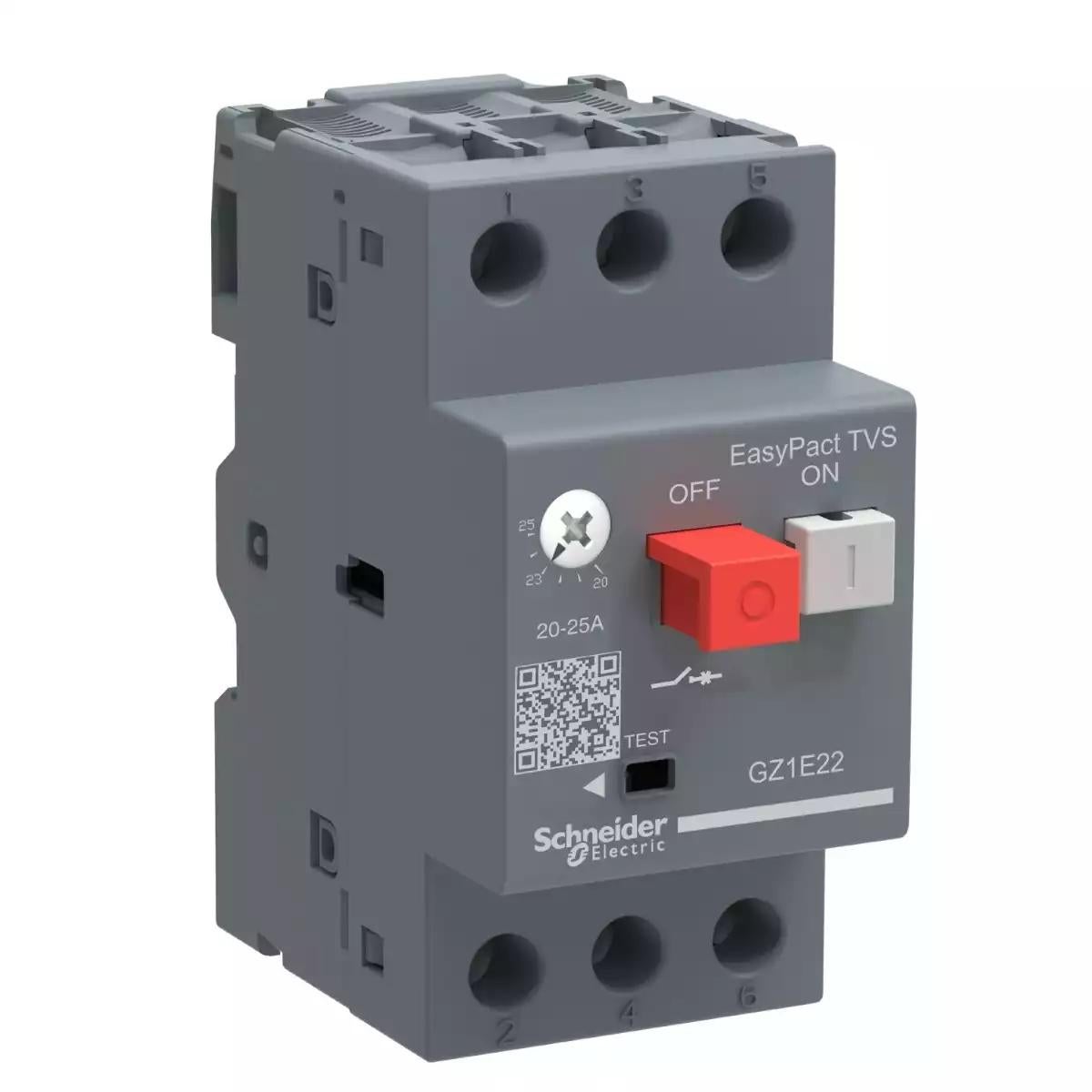Motor circuit breaker, EasyPact, TVS GZ1E, AC-3, 3P, 4..6.3A, thermal magnetic detection