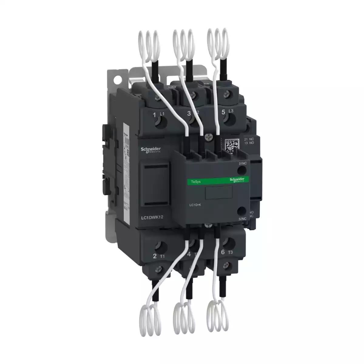 Capacitor contactor, TeSys D, 63 kVAR at 400 V/50 Hz, coil 380 V AC 50/60 Hz