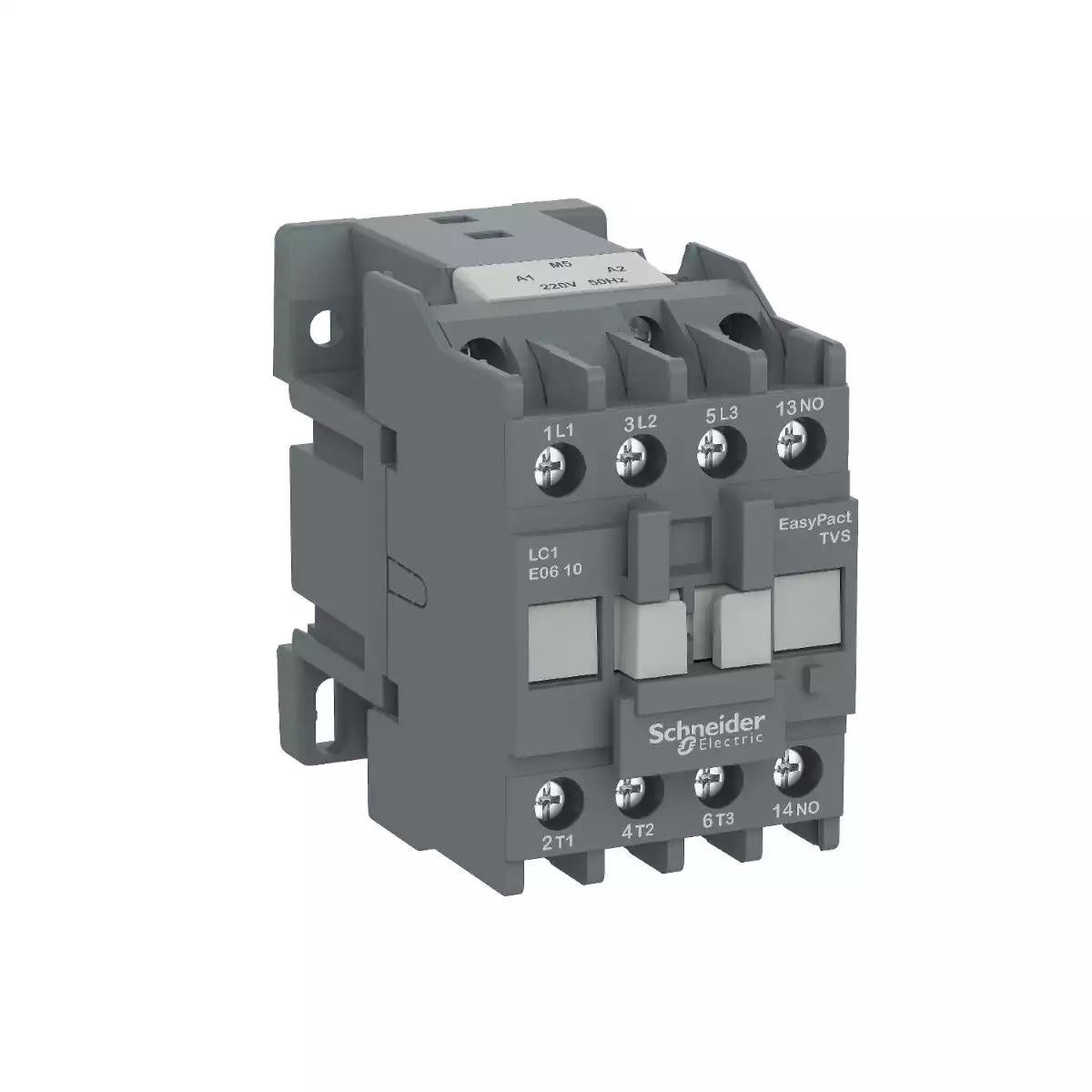 Contactor, EasyPact TVS, 3P(3NO), AC-3, <=440V, 6A, 220V AC coil, 50Hz, 1NC auxiliary contact