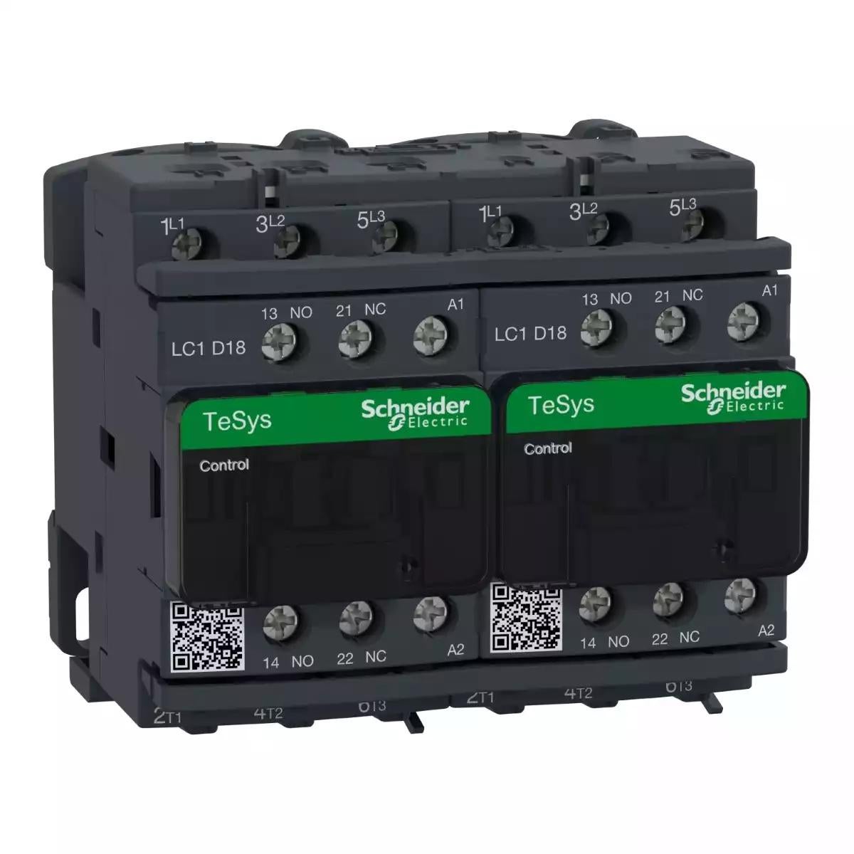 TeSys D reversing contactor - 3P(3 NO) - AC-3 - <= 440 V 18 A - 220 V AC coil