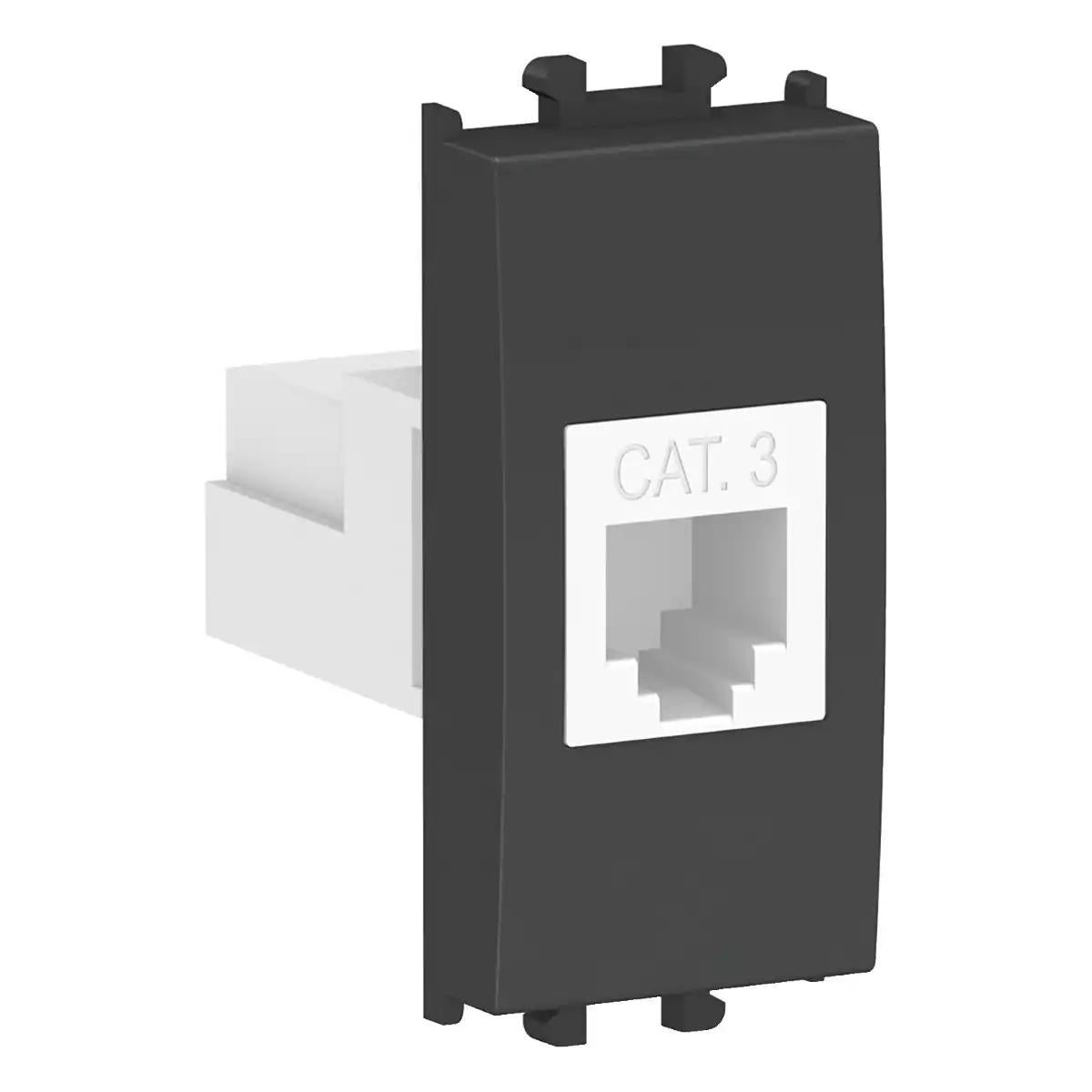 Easy Styl - 1 module Phone Socket Cat 3 - Black
