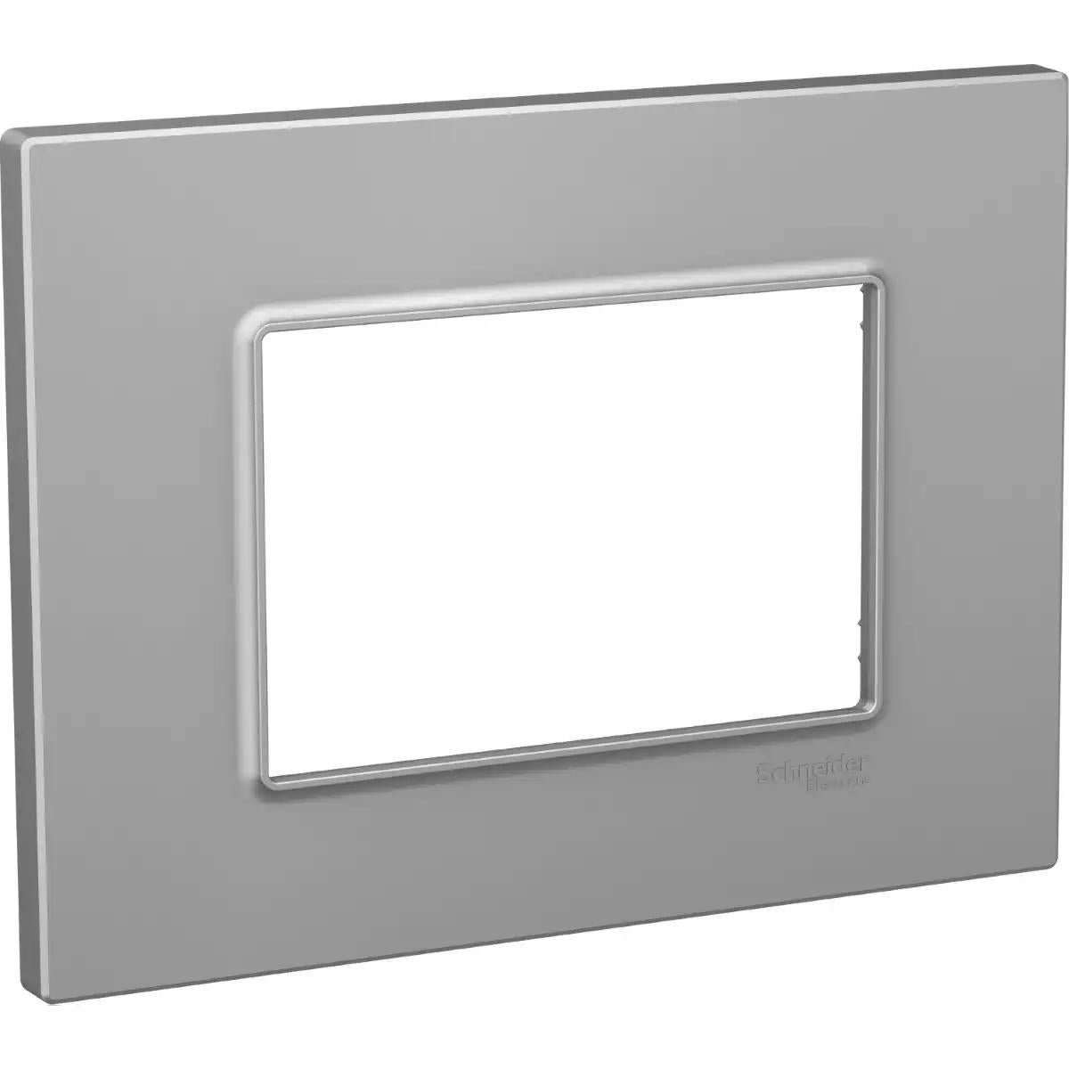 Unica Quadro - cover frame - 3 modules - silver