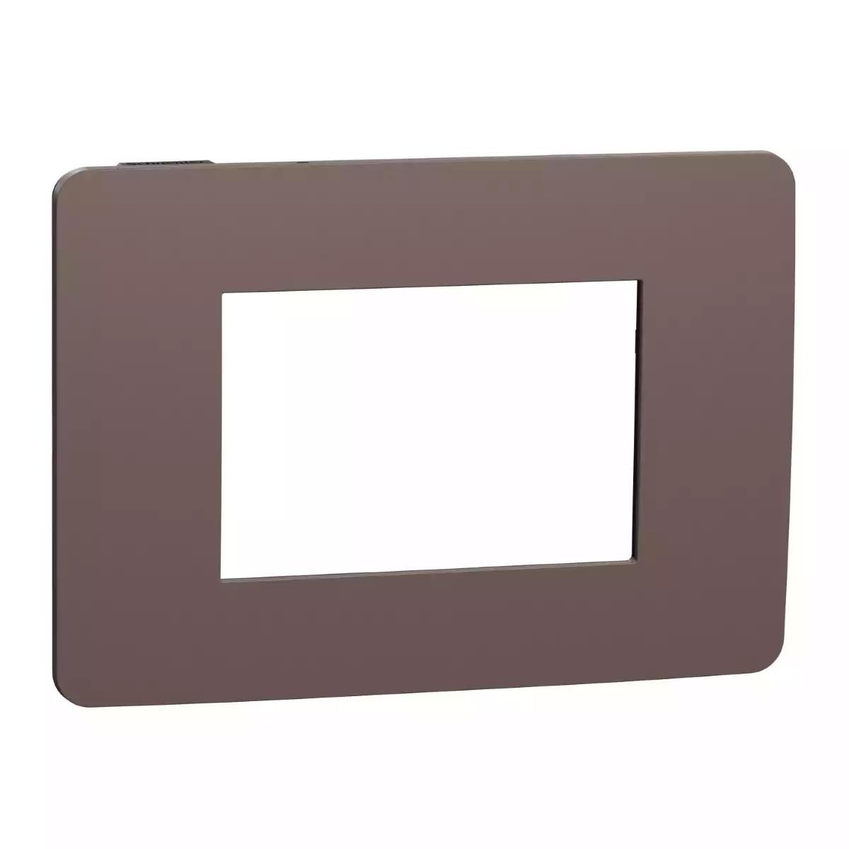 Cover frame, New Unica, 3 modules, chocolate or black