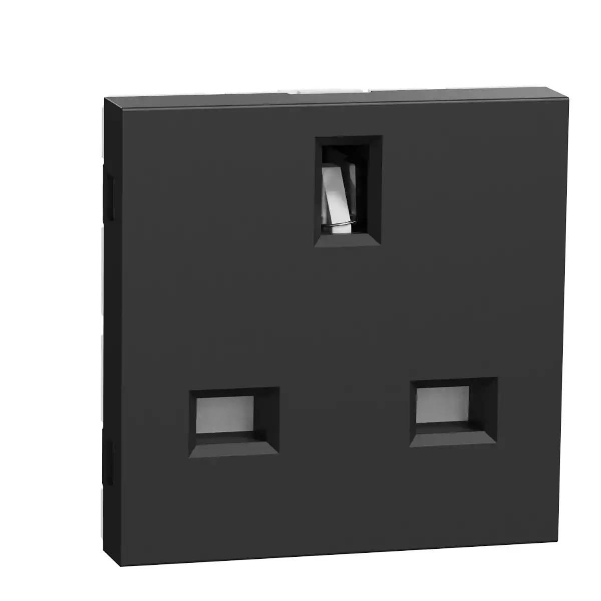 British socket outlet, New Unica, unswitched, 2P+E, 15 A, anthracite