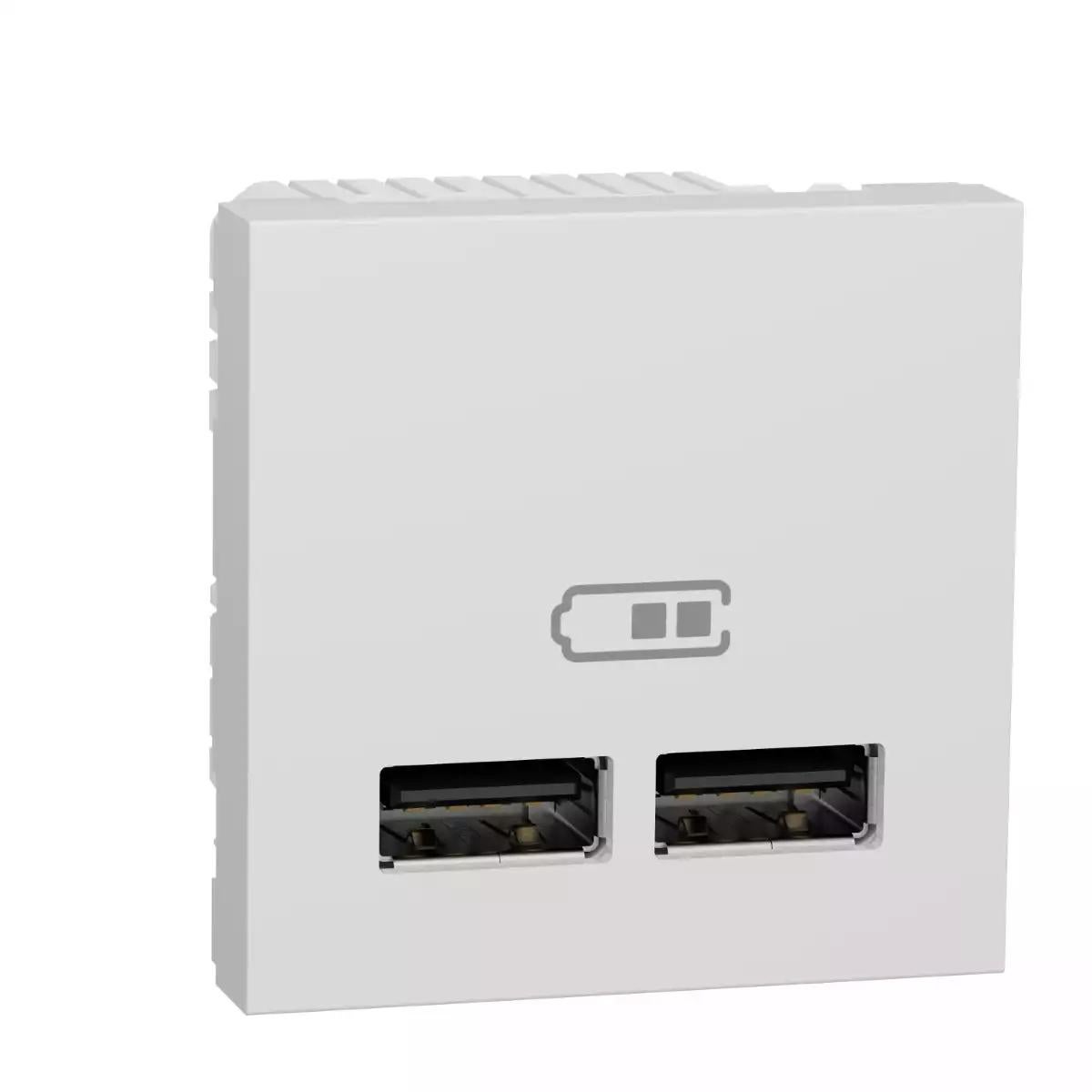 New Unica - 2 USB charger 1 A - 2 modules - type A - white