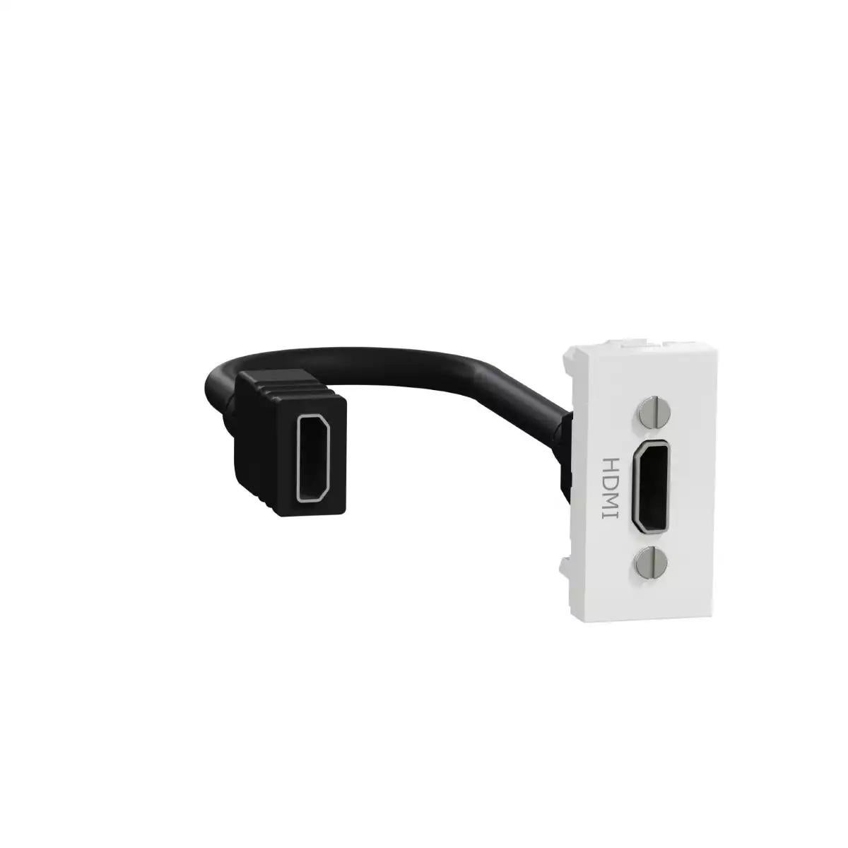 New Unica - HDMI connector prewired - 1 module - white