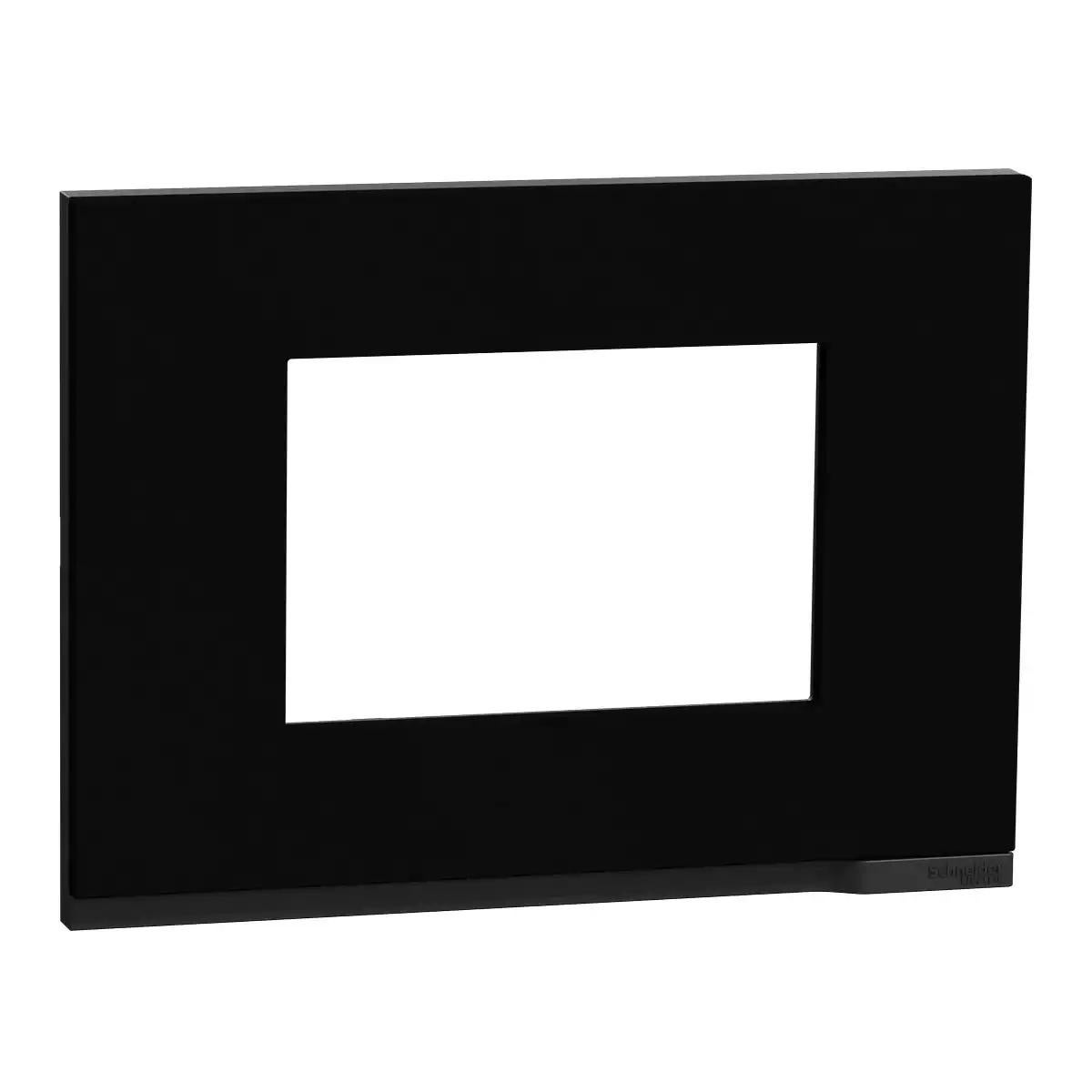 Cover frame, New Unica, 1 gang, 3 modules, black and black