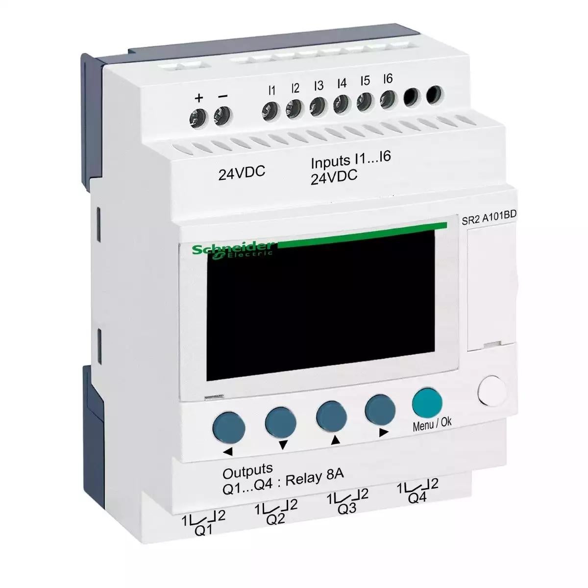 compact smart relay Zelio Logic - 10 I O - 24 V DC - no clock - display