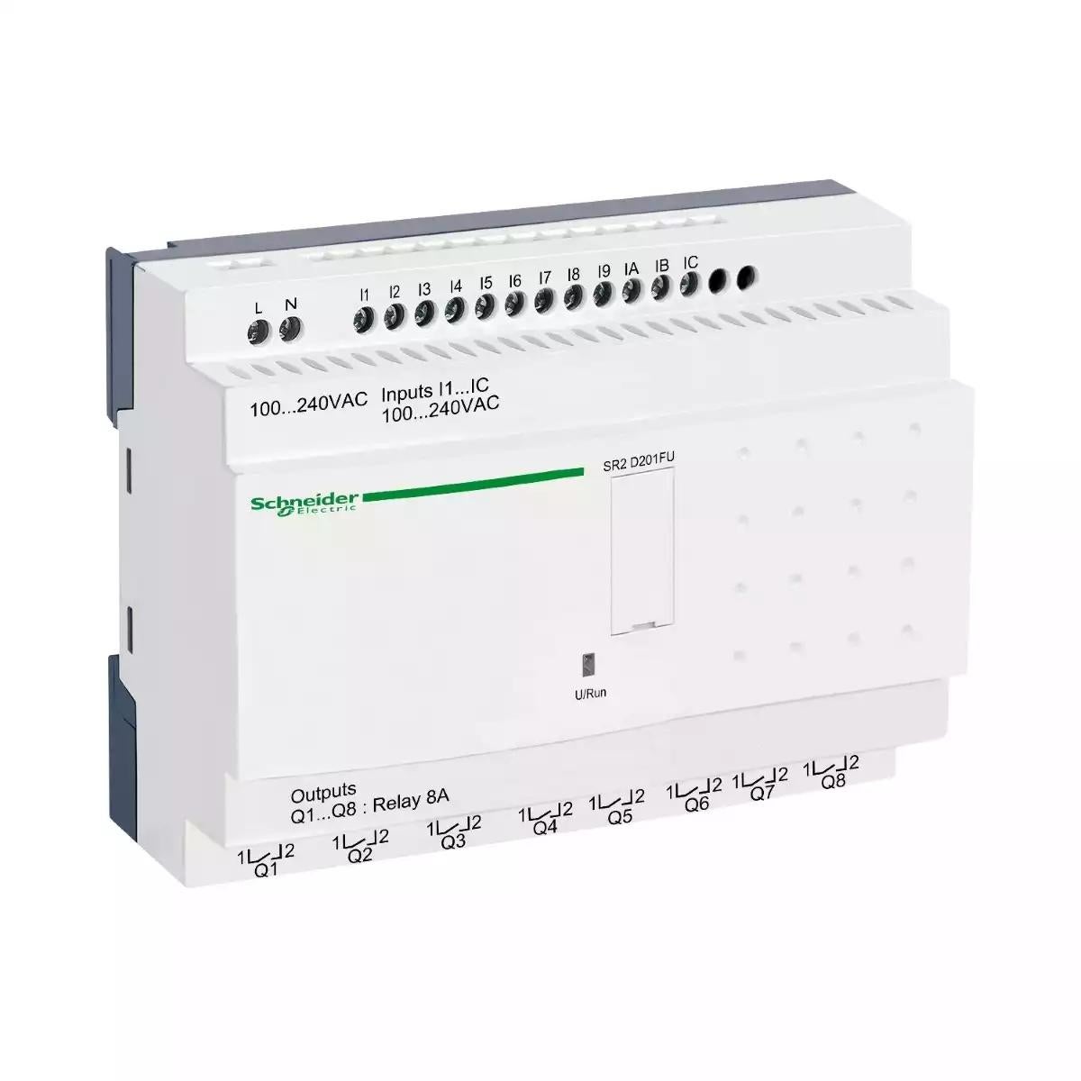 compact smart relay Zelio Logic - 20 I O - 100..240 V AC - no clock - no display