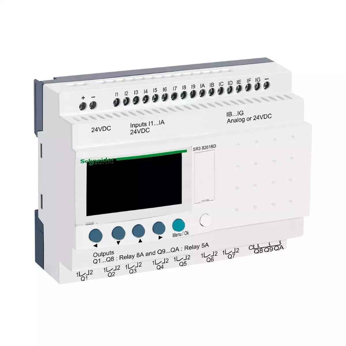 modular smart relay Zelio Logic - 26 I O - 24 V DC - clock - display