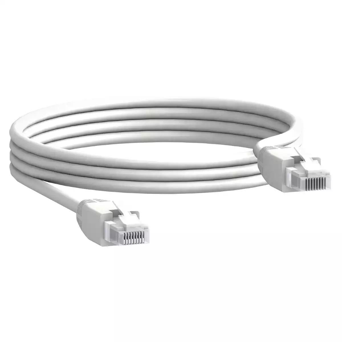Communication cable, 2 x RJ45 male connectors, 2 m length, set of 5 parts