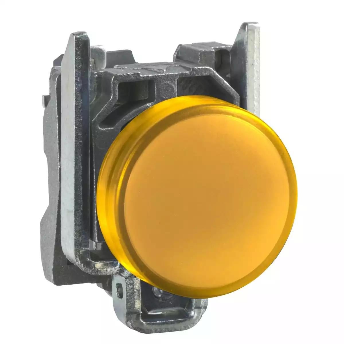 Pilot light, metal, orange, Ø22, plain lens with integral LED, 24 V AC/DC