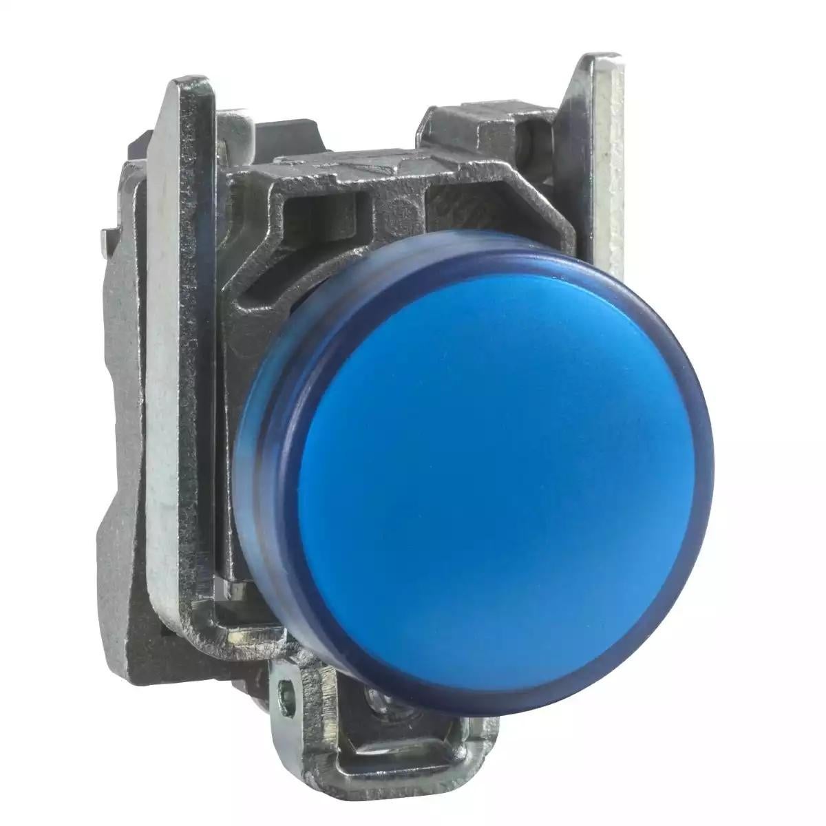 Pilot light, metal, blue, Ø22, plain lens with integral LED, 24 V AC/DC