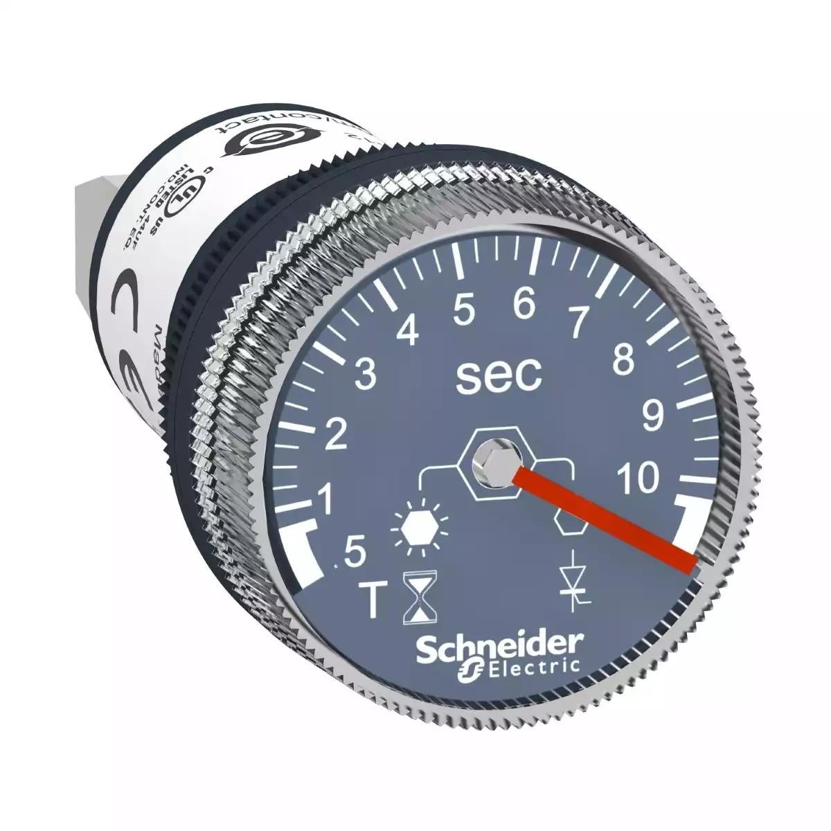 Panel mounted timer monofunction, plastic, Ø22, time delay 0.5...10 s, 100…240 V AC/DC